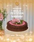 Bolo Festinha Dia das M&atilde;es